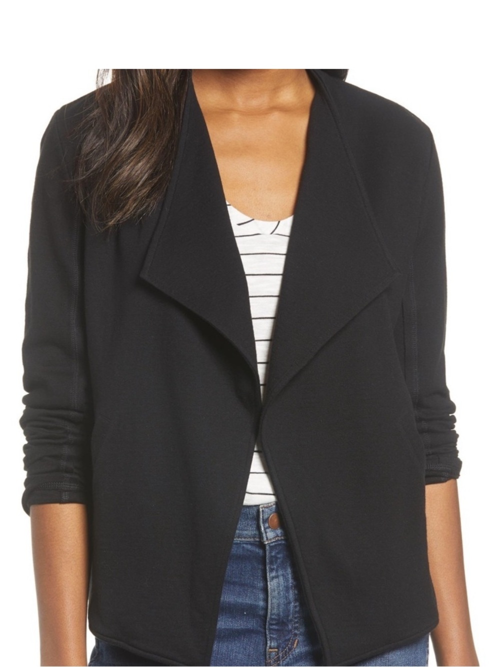 Caslon Drape Collar Knit Blazer